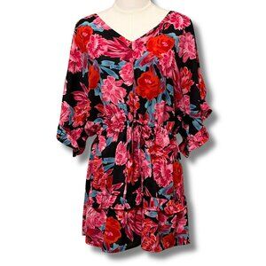 Umgee USA Floral Ruffle Sleeve Romper – Size XL – NWT